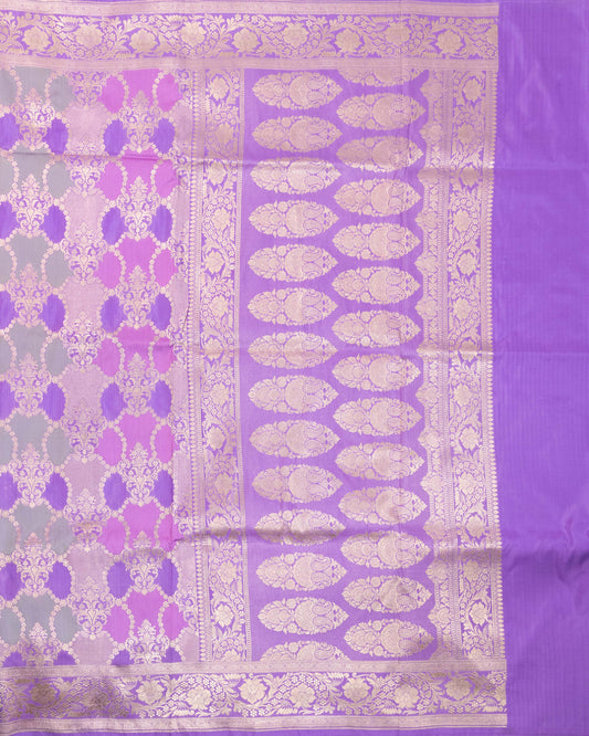 Orchid Purple Rangkat Katan Silk Banarasi Saree