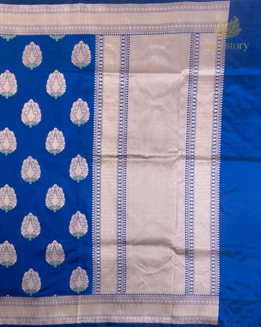 Royal Blue Meenakari Katan Silk Banarasi Saree