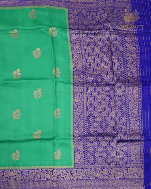 Lime Green Butta Mango Banarasi Saree