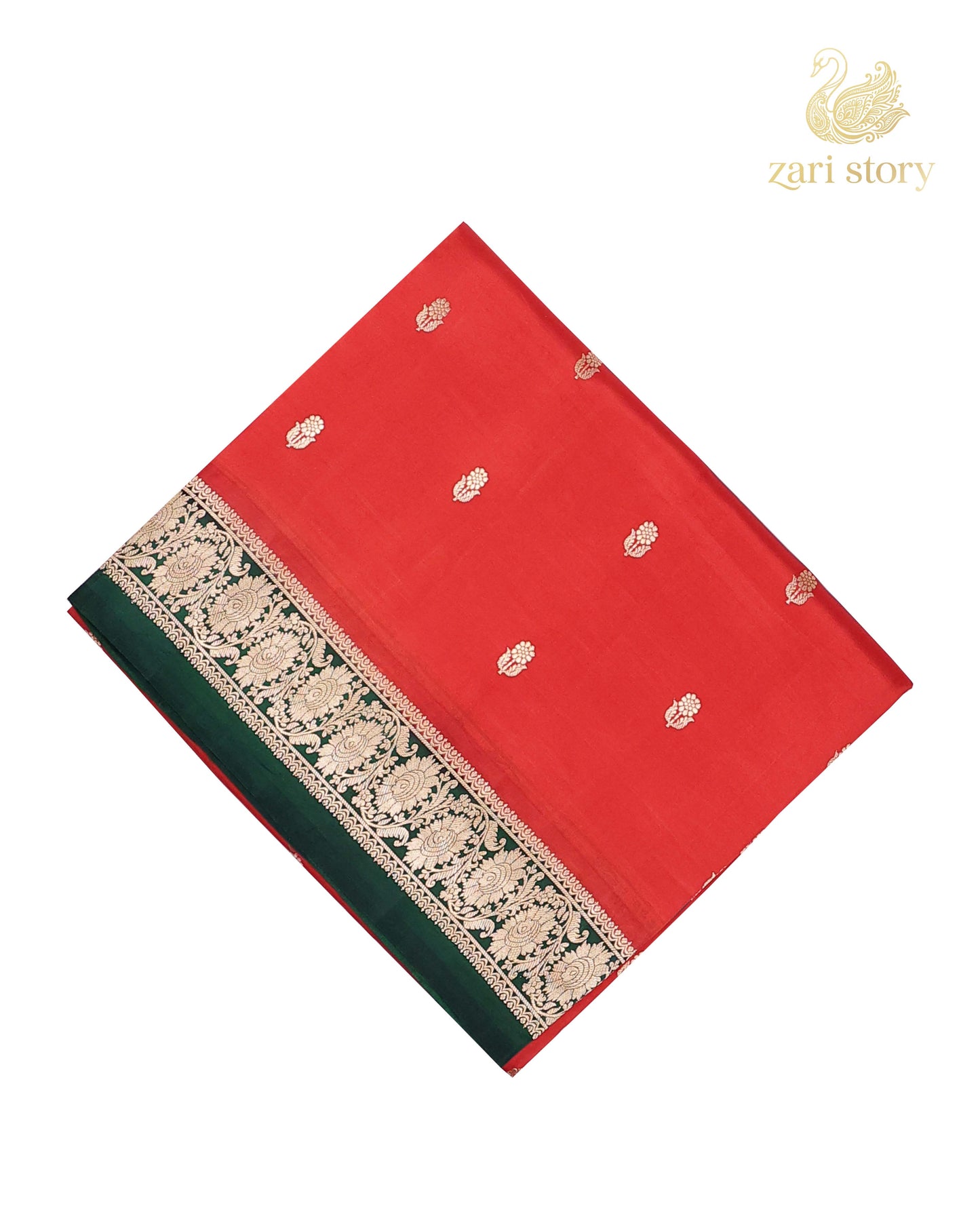 Ruby Red Butta Mango Banarasi Saree