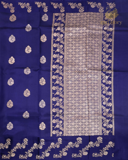 Navy Blue Butta Mango Banarasi Saree