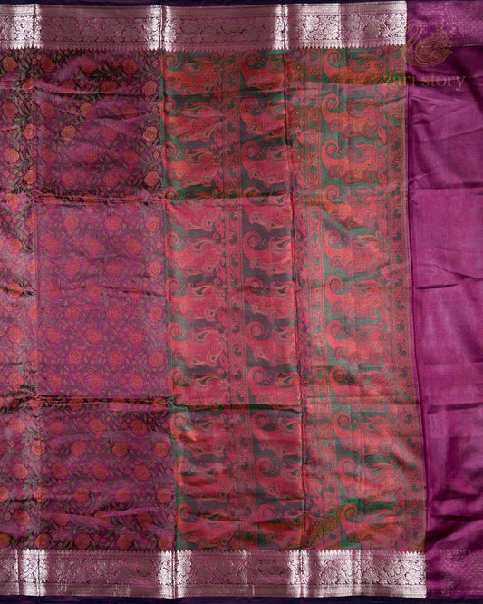 Magenta Tilfi Soft Silk Banarasi Saree