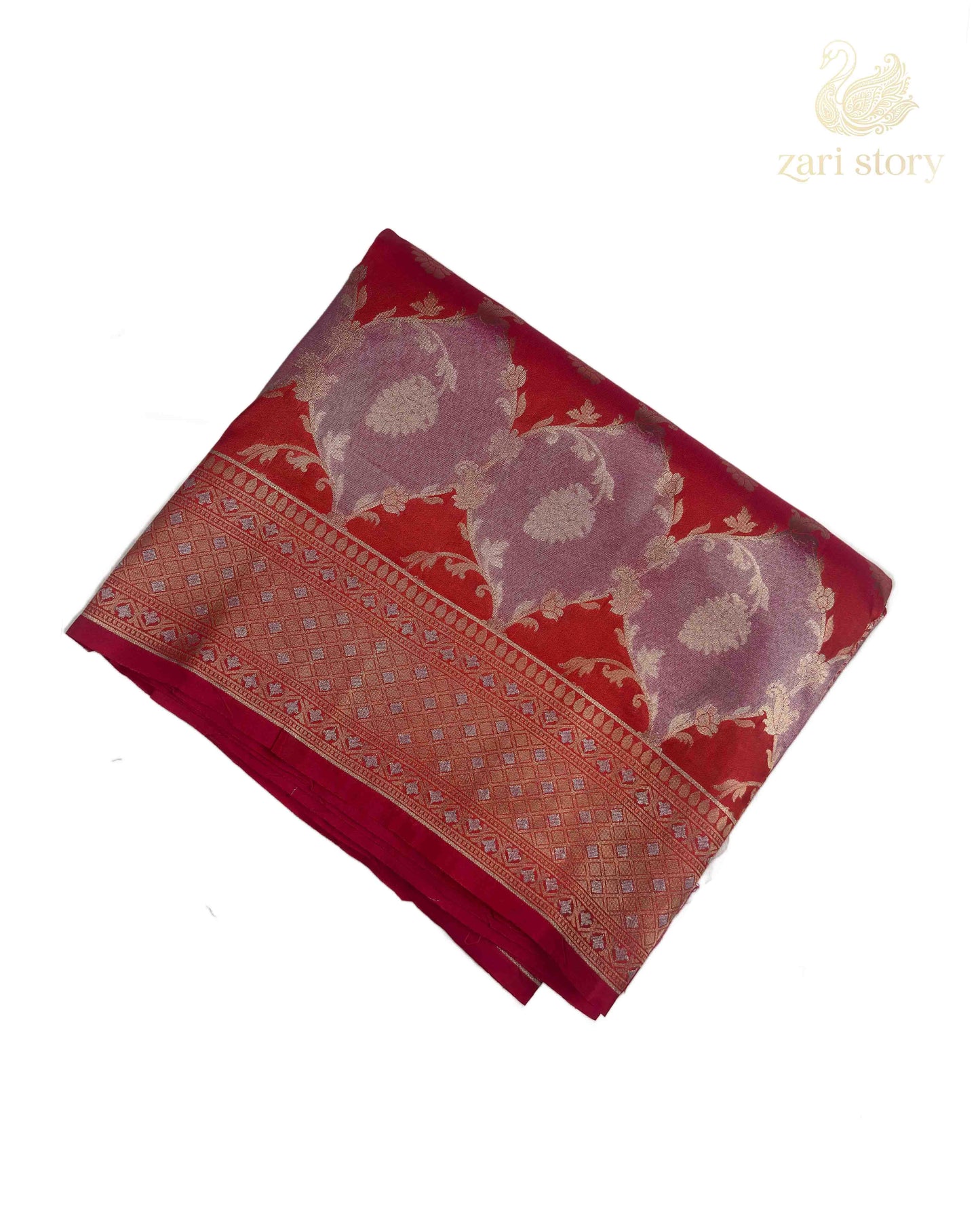 Red Multicolour Rangkat Tissue Banarasi Saree