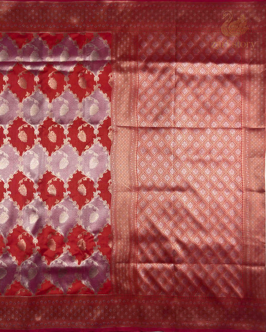Red Multicolour Rangkat Tissue Banarasi Saree