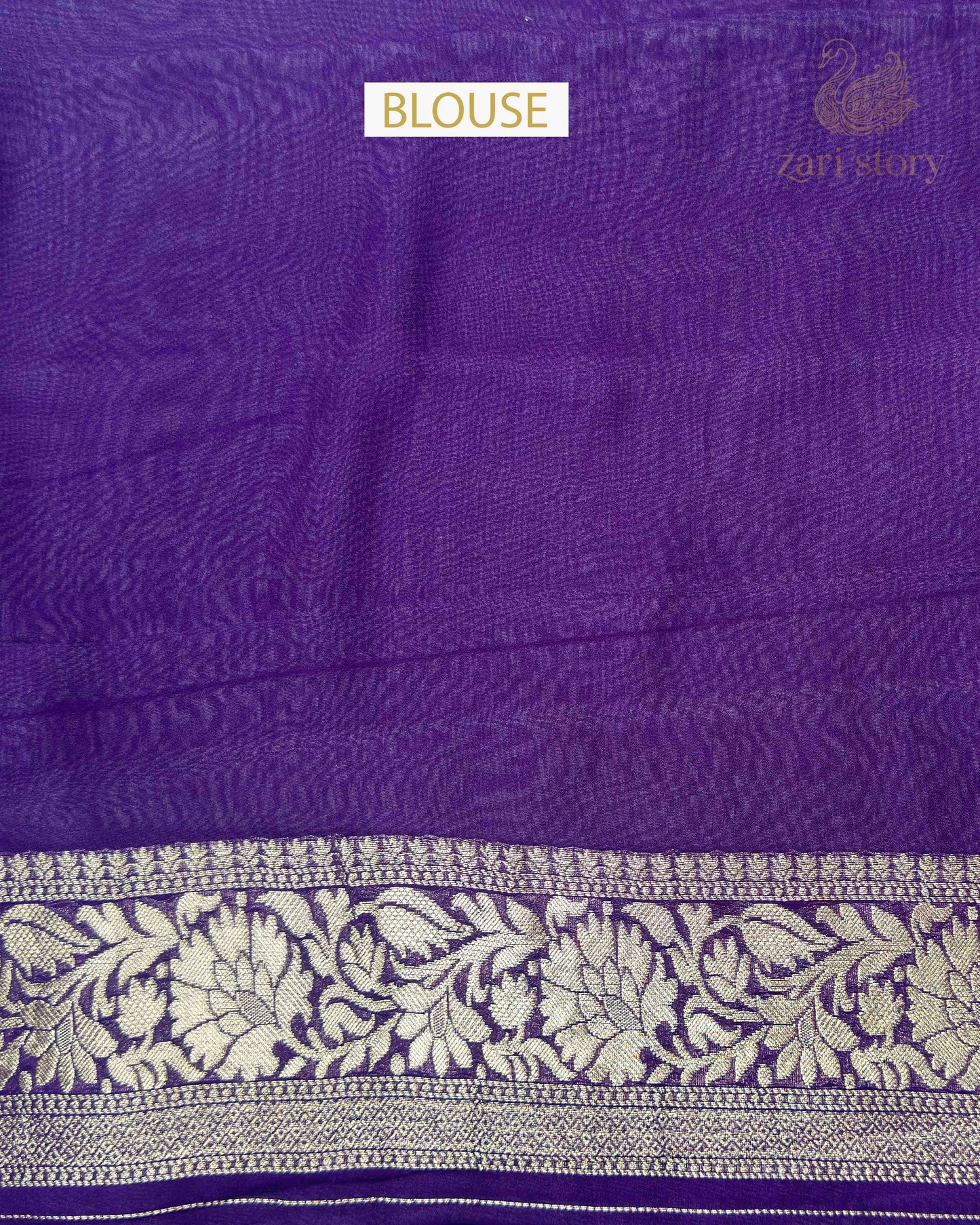 Royal Purple Floral Georgette Banarasi Saree