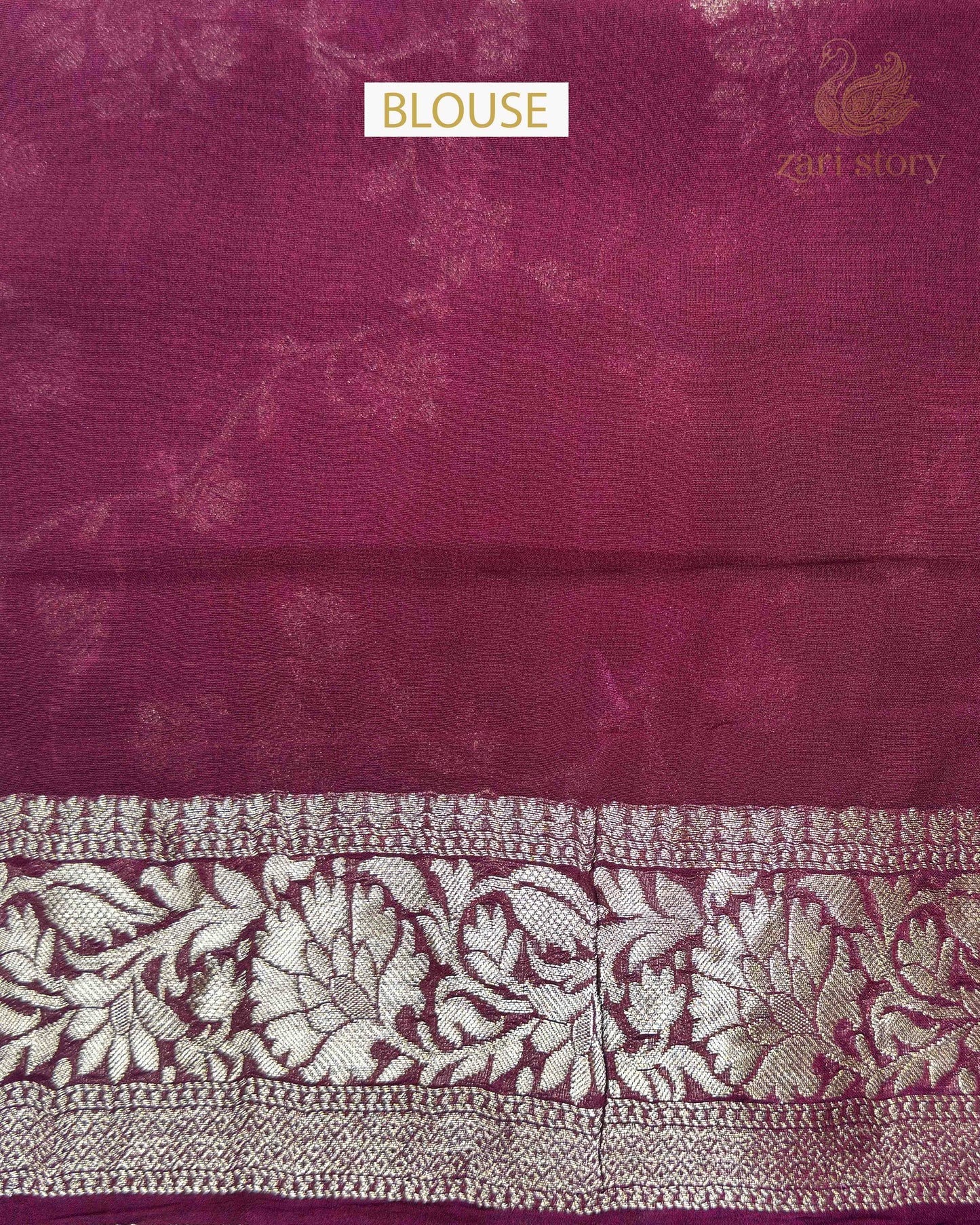 Wine Floral Georgette Banarasi Saree