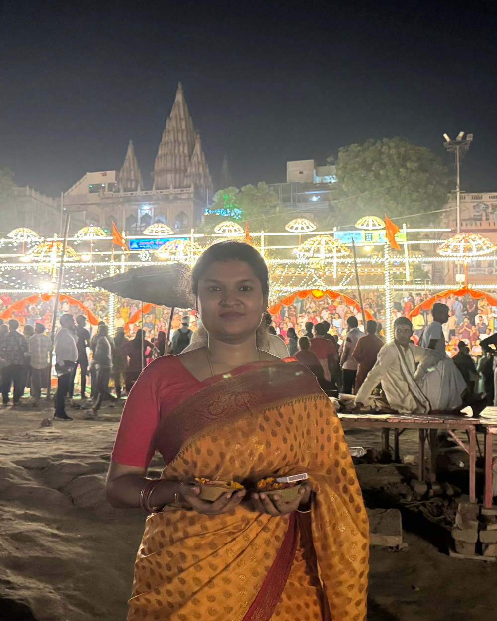 During weavers meet at Assi Ghat, Varanasi (Banaras)