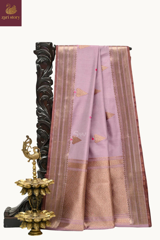 Pink Jangla Katan Silk Banarasi Saree