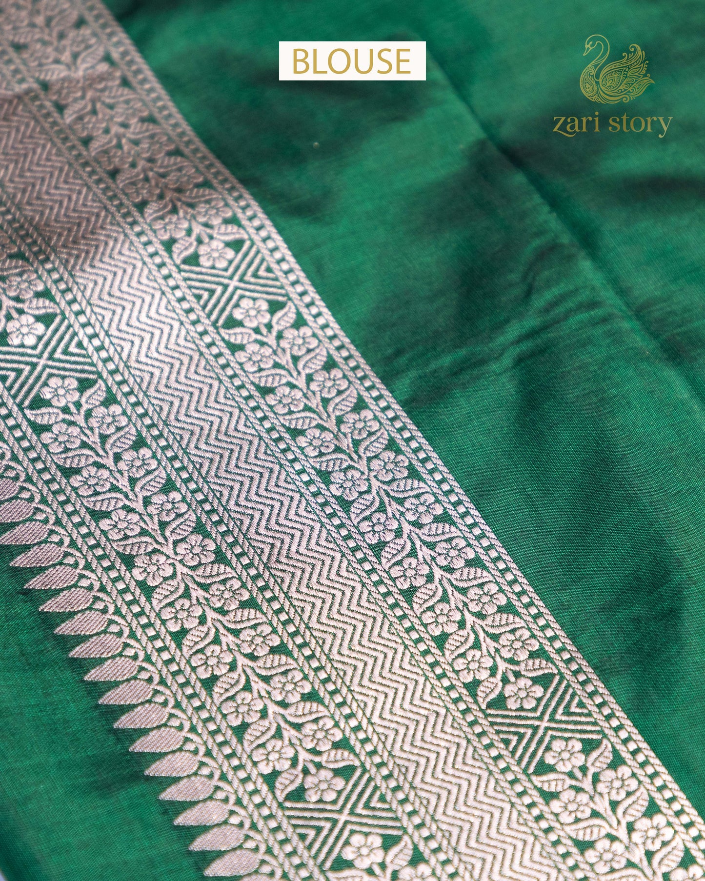 Emerald Green Meenakari Katan Silk Banarasi Saree
