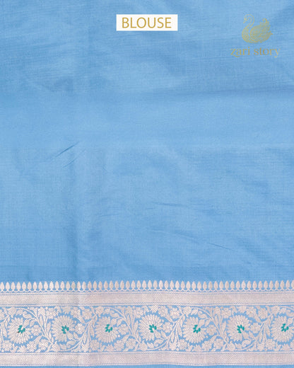 Powder Blue Meenakari Katan Silk Banarasi Saree