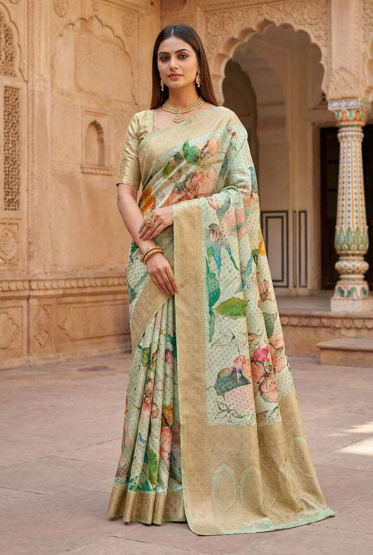 multicolor floral georgette semi
