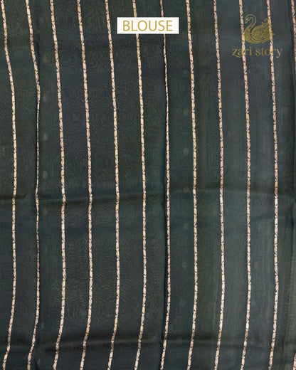 Antique Gold Butta Tissue Banarasi Saree