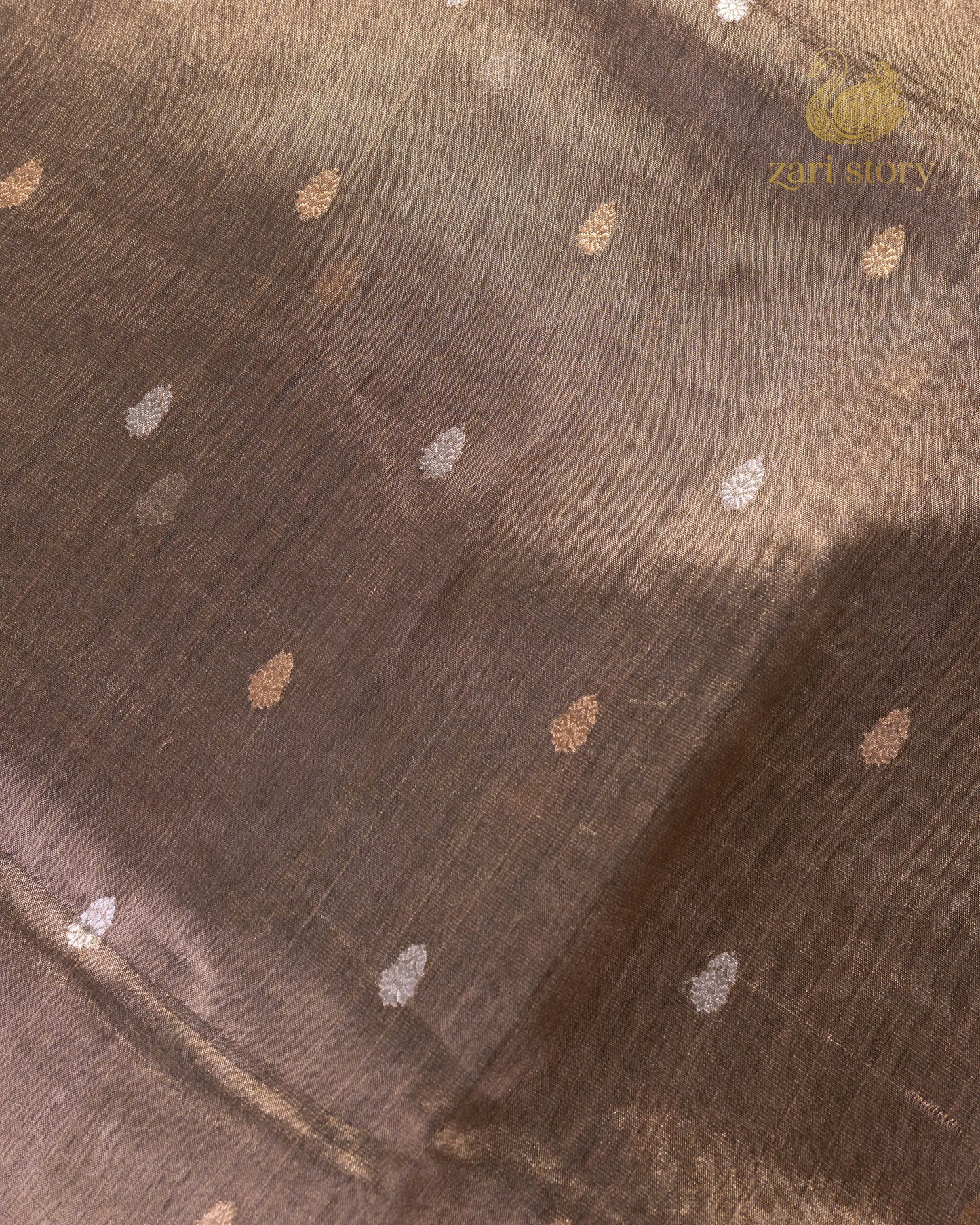 Antique Gold Butta Tissue Banarasi Saree