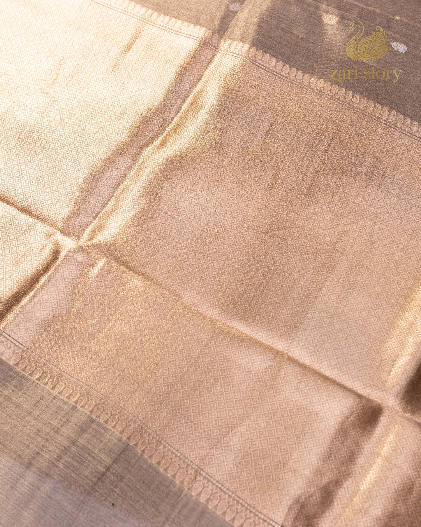Antique Gold Butta Tissue Banarasi Saree