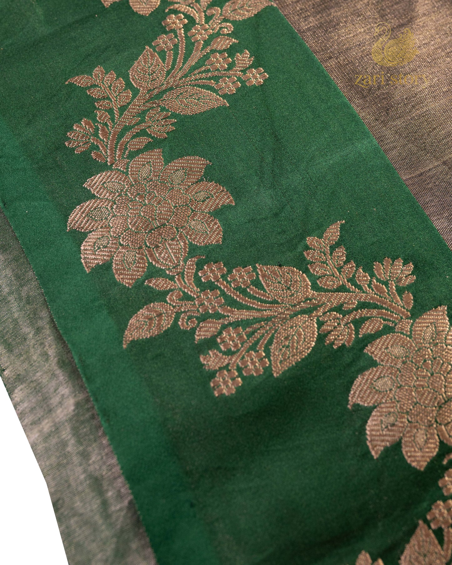 Antique Gold Butta Tissue Banarasi Saree