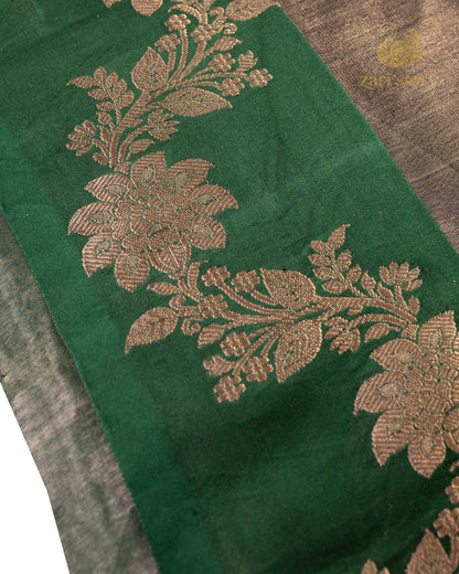 Antique Gold Butta Tissue Banarasi Saree