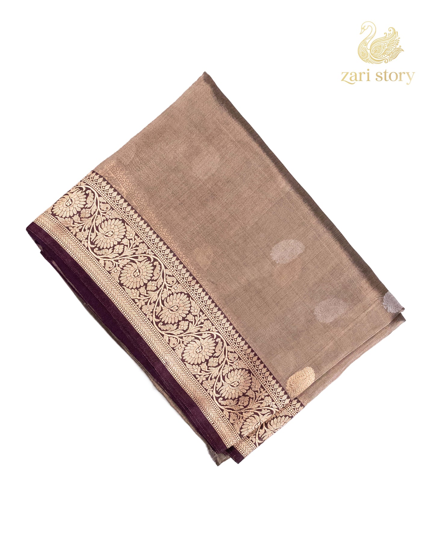 Antique Gold Butta Tissue Banarasi Saree
