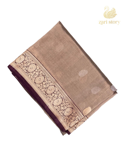 Antique Gold Butta Tissue Banarasi Saree