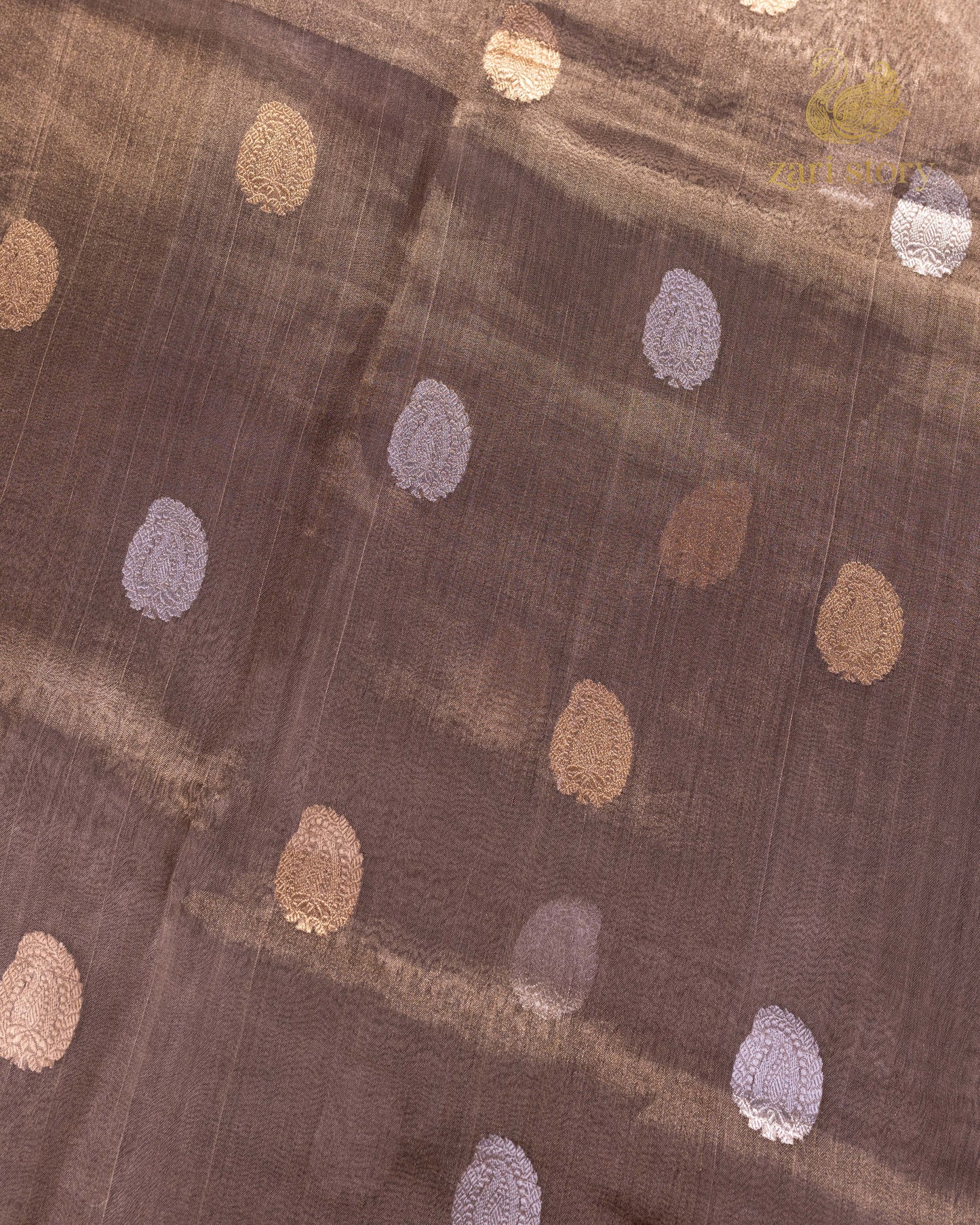 Antique Gold Butta Tissue Banarasi Saree