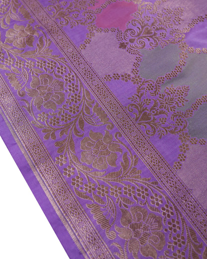 Orchid Purple Rangkat Katan Silk Banarasi Saree