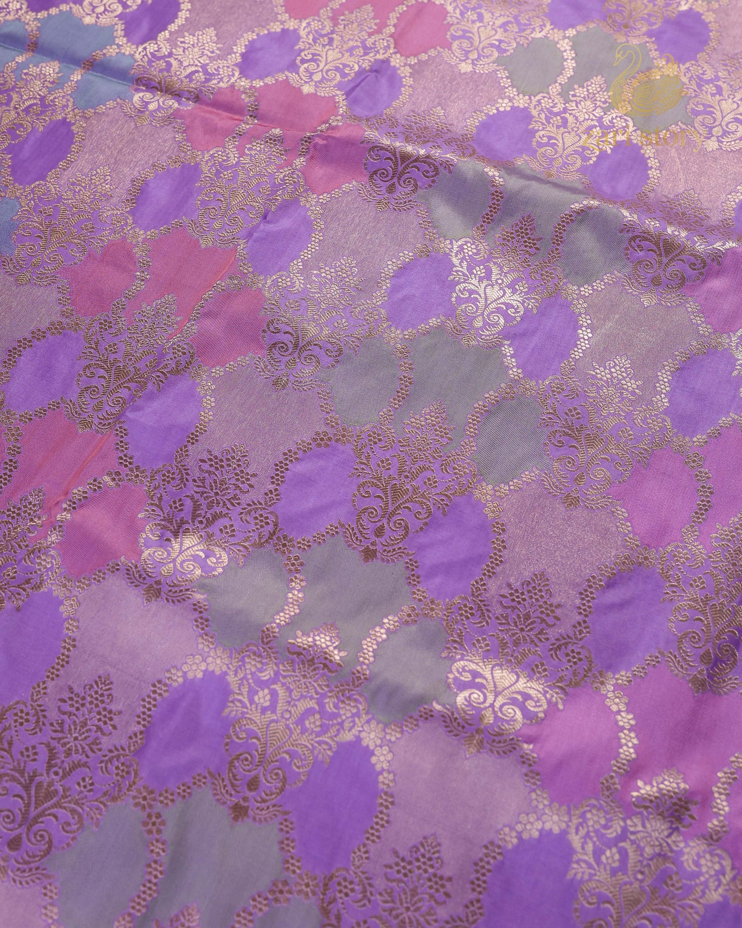 Orchid Purple Rangkat Katan Silk Banarasi Saree
