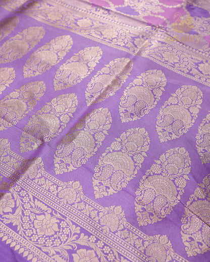 Orchid Purple Rangkat Katan Silk Banarasi Saree