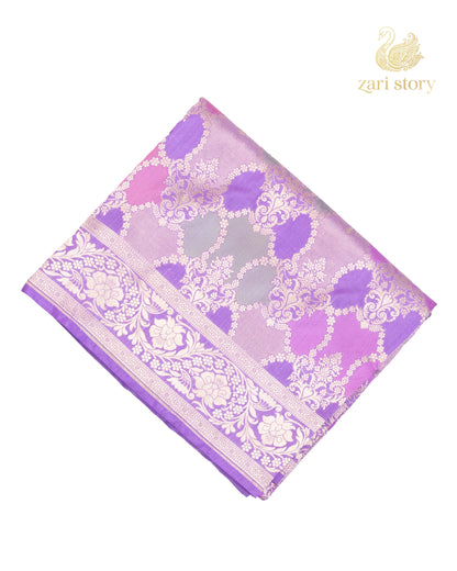 Orchid Purple Rangkat Katan Silk Banarasi Saree