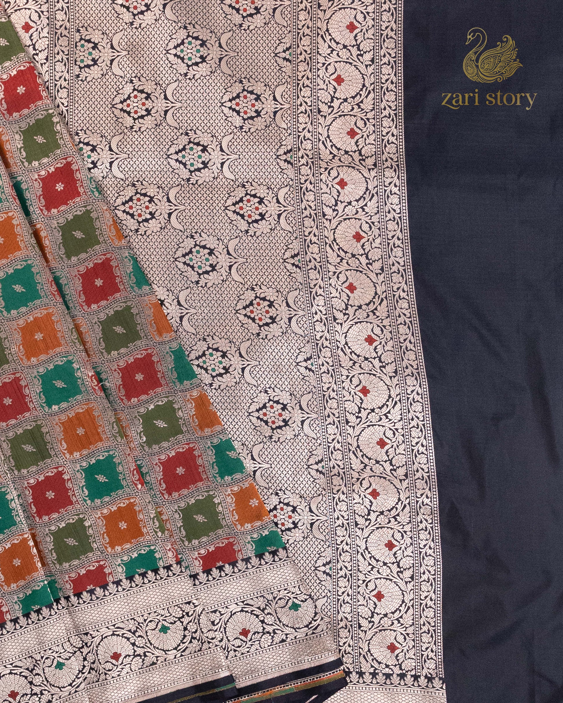 black rangkat katan silk pure