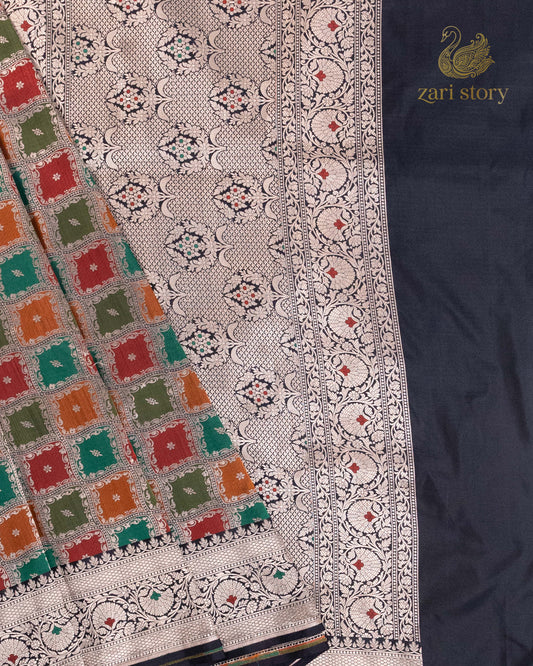 black rangkat katan silk pure