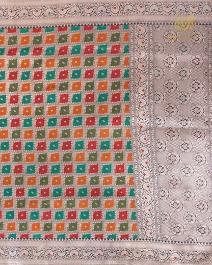 Black Multicolour Rangkat Katan Silk Banarasi Saree