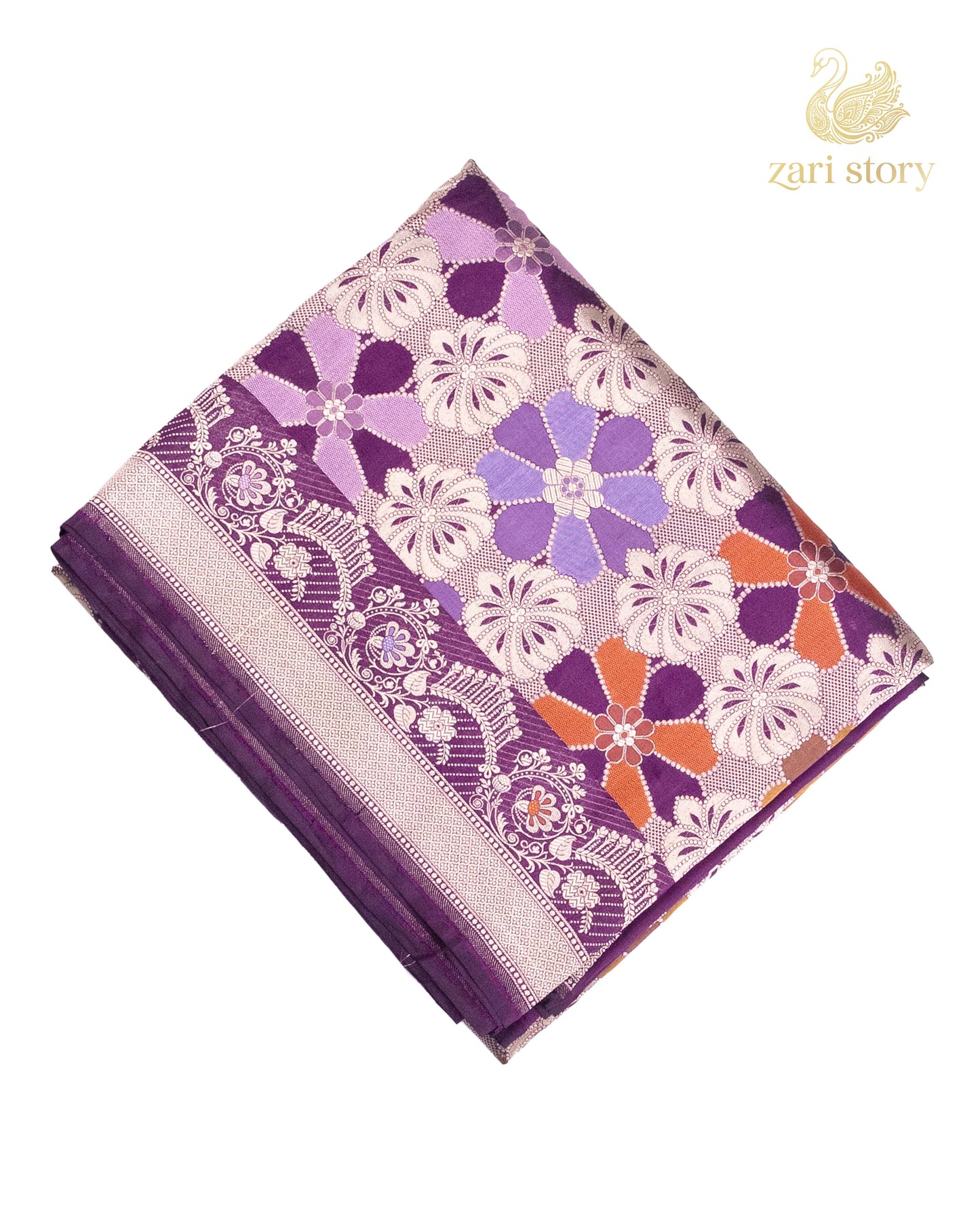 Plum Purple Rangkat Katan Silk Banarasi Saree