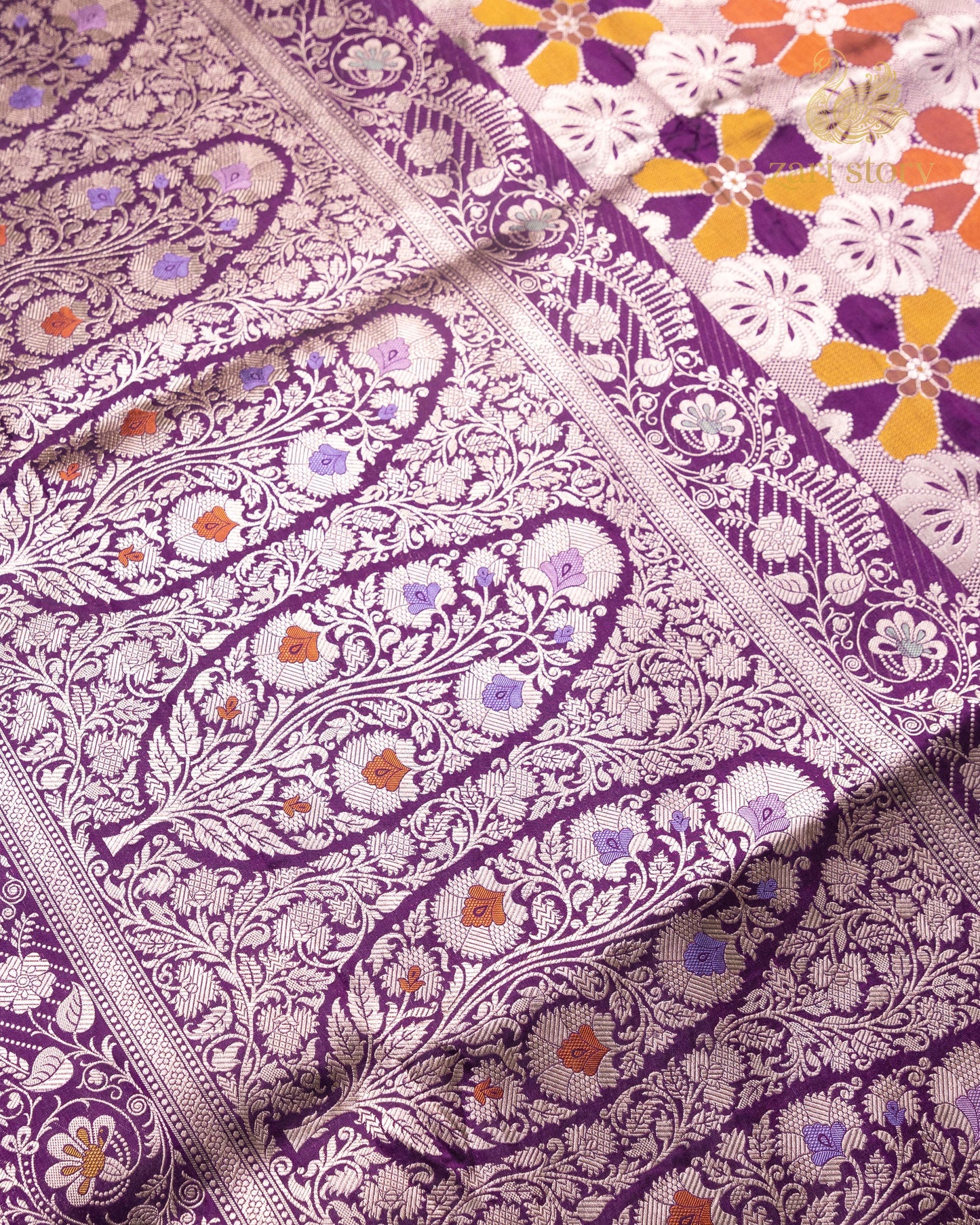 Plum Purple Rangkat Katan Silk Banarasi Saree