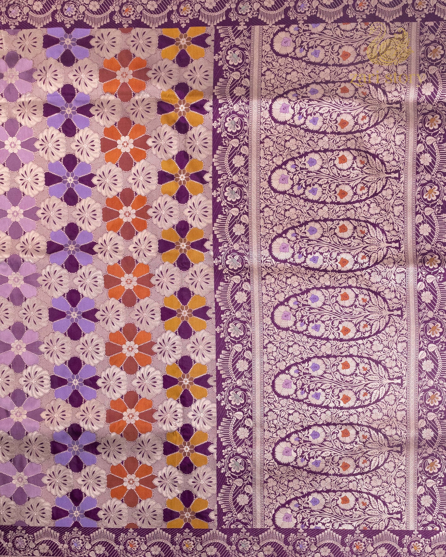 Plum Purple Rangkat Katan Silk Banarasi Saree