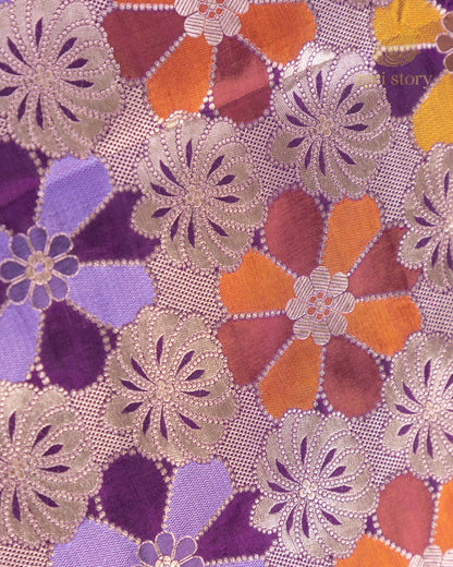 Plum Purple Rangkat Katan Silk Banarasi Saree