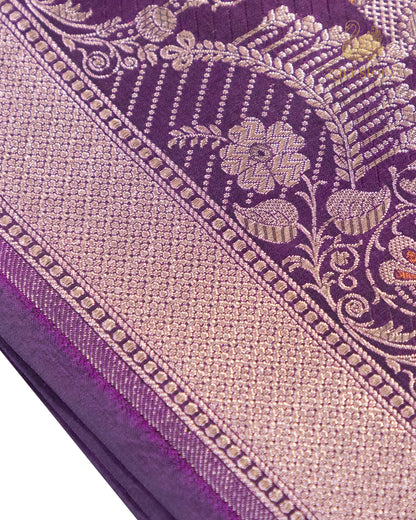 Plum Purple Rangkat Katan Silk Banarasi Saree