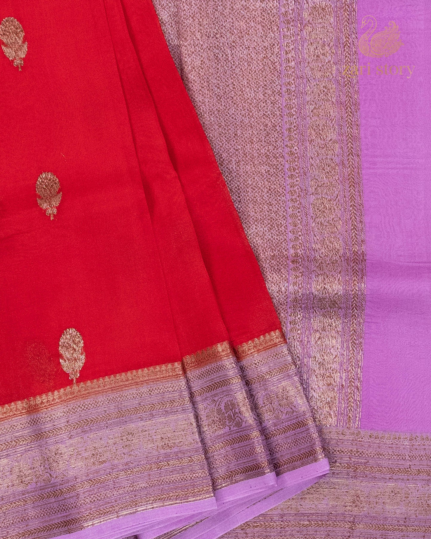 red butta kora silk pure
