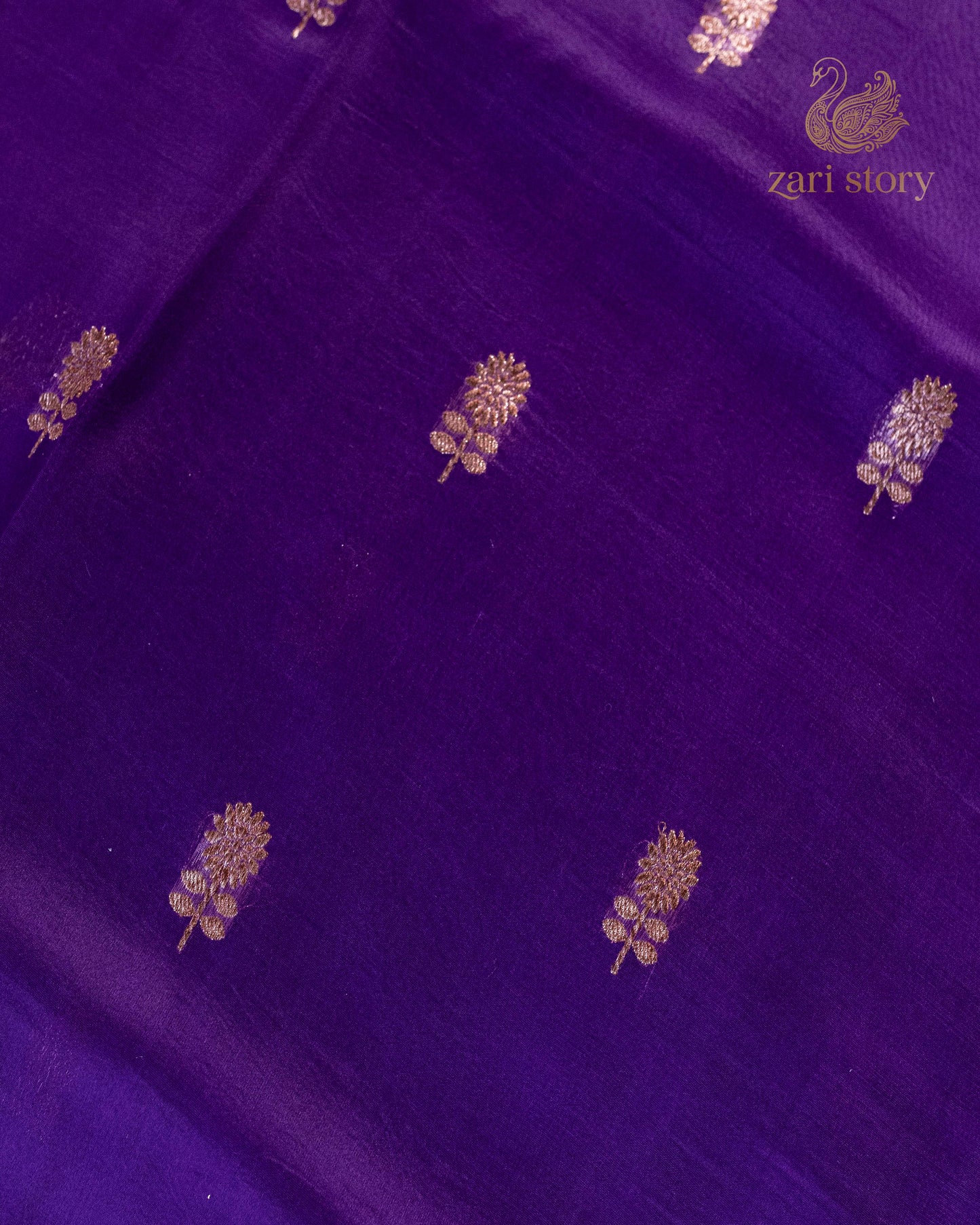 Grape Purple Butta Kora Silk Banarasi Saree