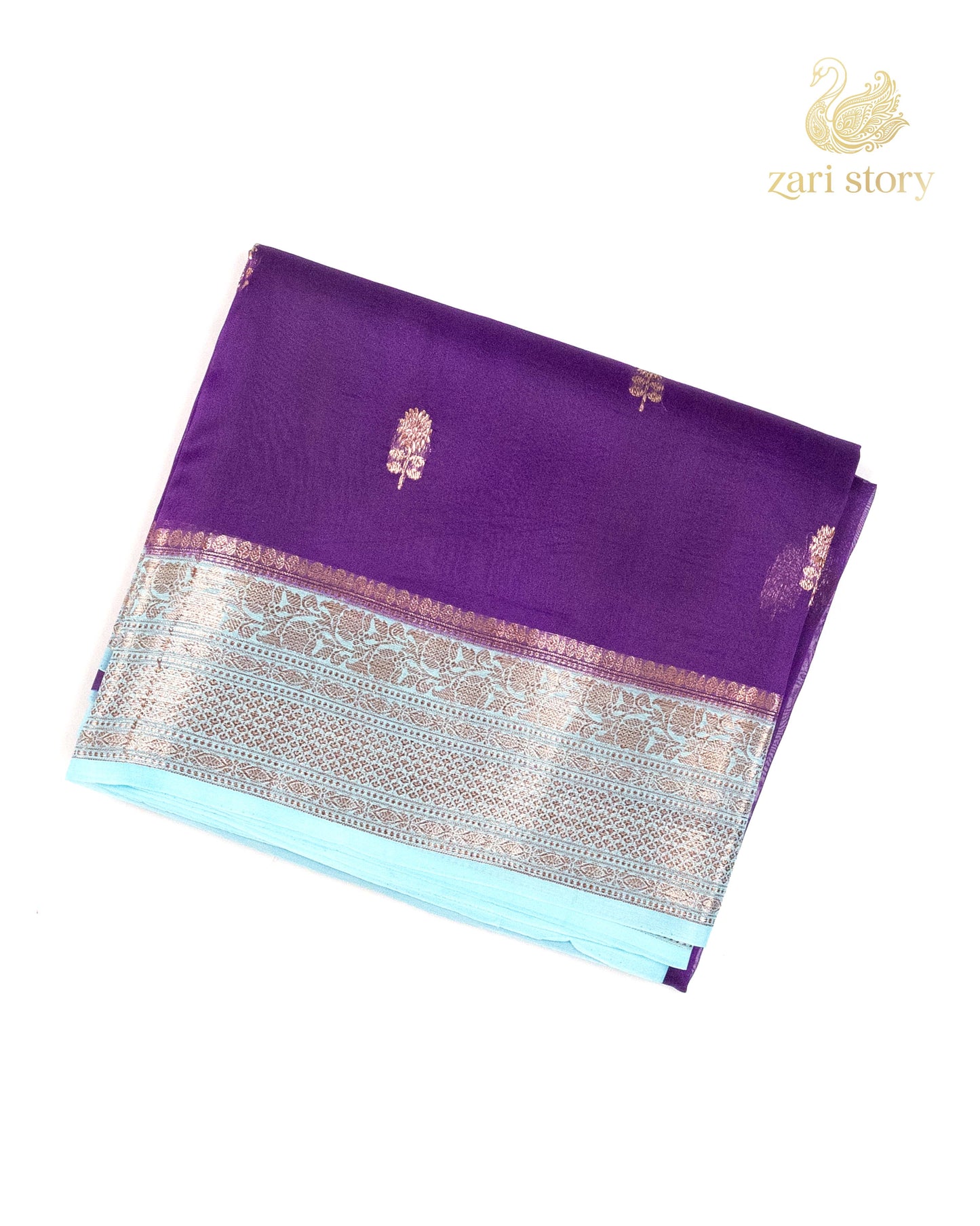 Grape Purple Butta Kora Silk Banarasi Saree