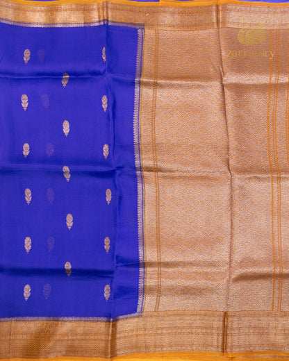 Navy Blue Butta Kora Silk Banarasi Saree
