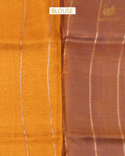 Navy Blue Butta Kora Silk Banarasi Saree