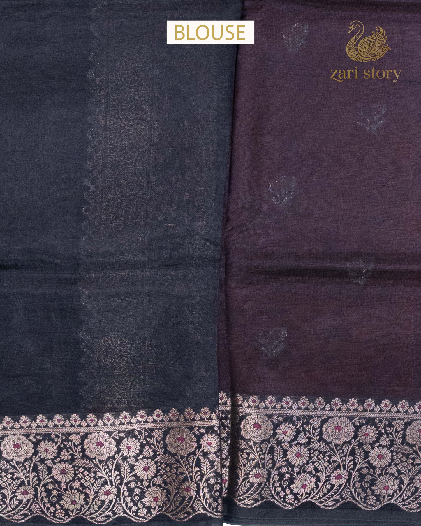Ruby Red Butta Crepe Banarasi Saree