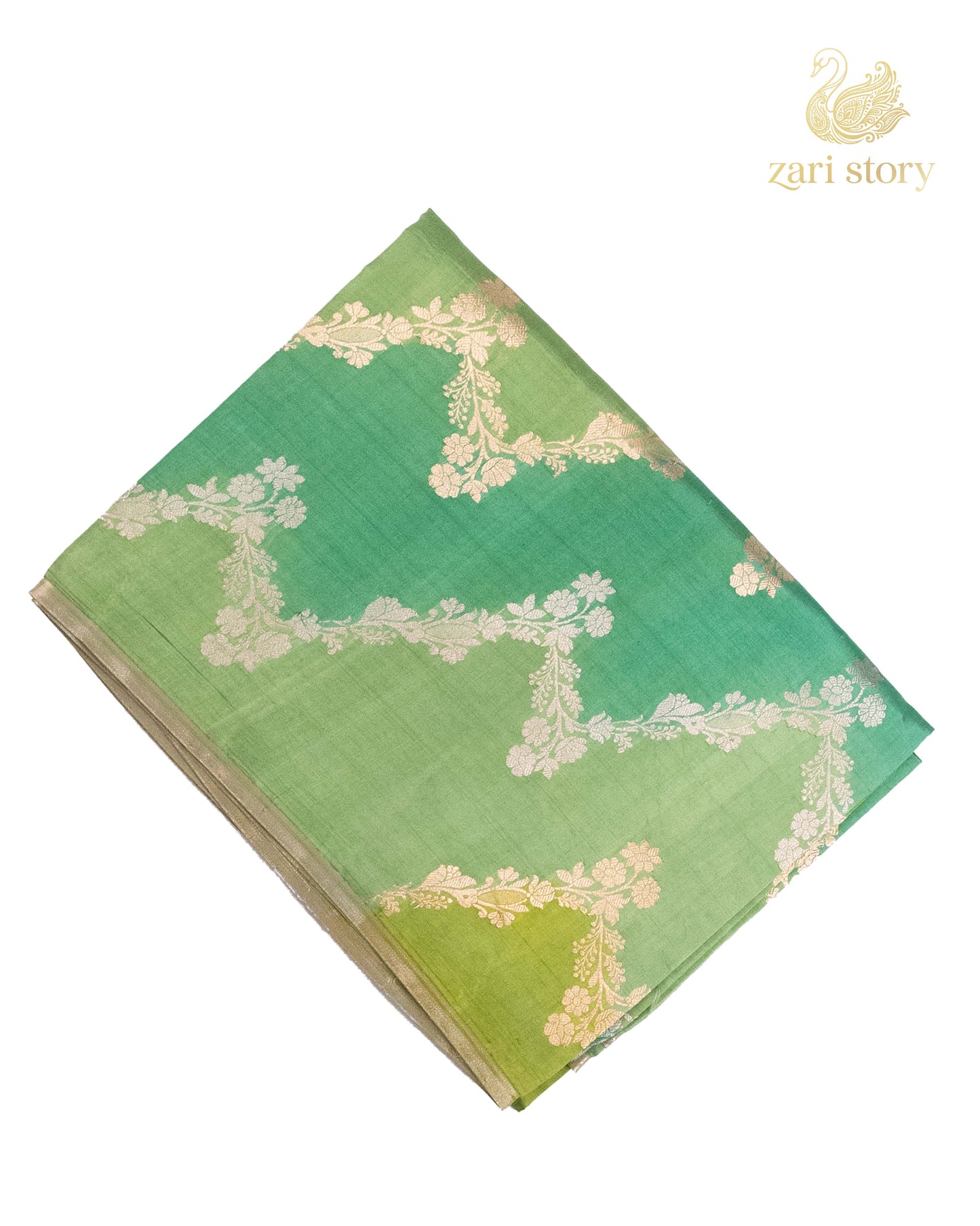 Pista Green Rangkat Mango Banarasi Saree