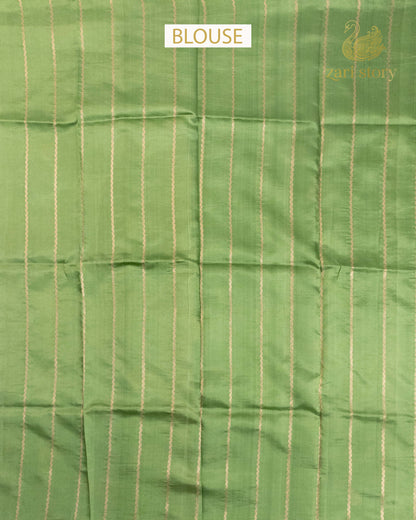 Pista Green Rangkat Mango Banarasi Saree