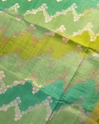Pista Green Rangkat Mango Banarasi Saree