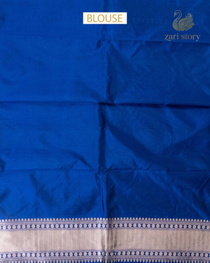 Royal Blue Meenakari Katan Silk Banarasi Saree