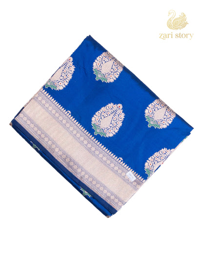 Royal Blue Meenakari Katan Silk Banarasi Saree
