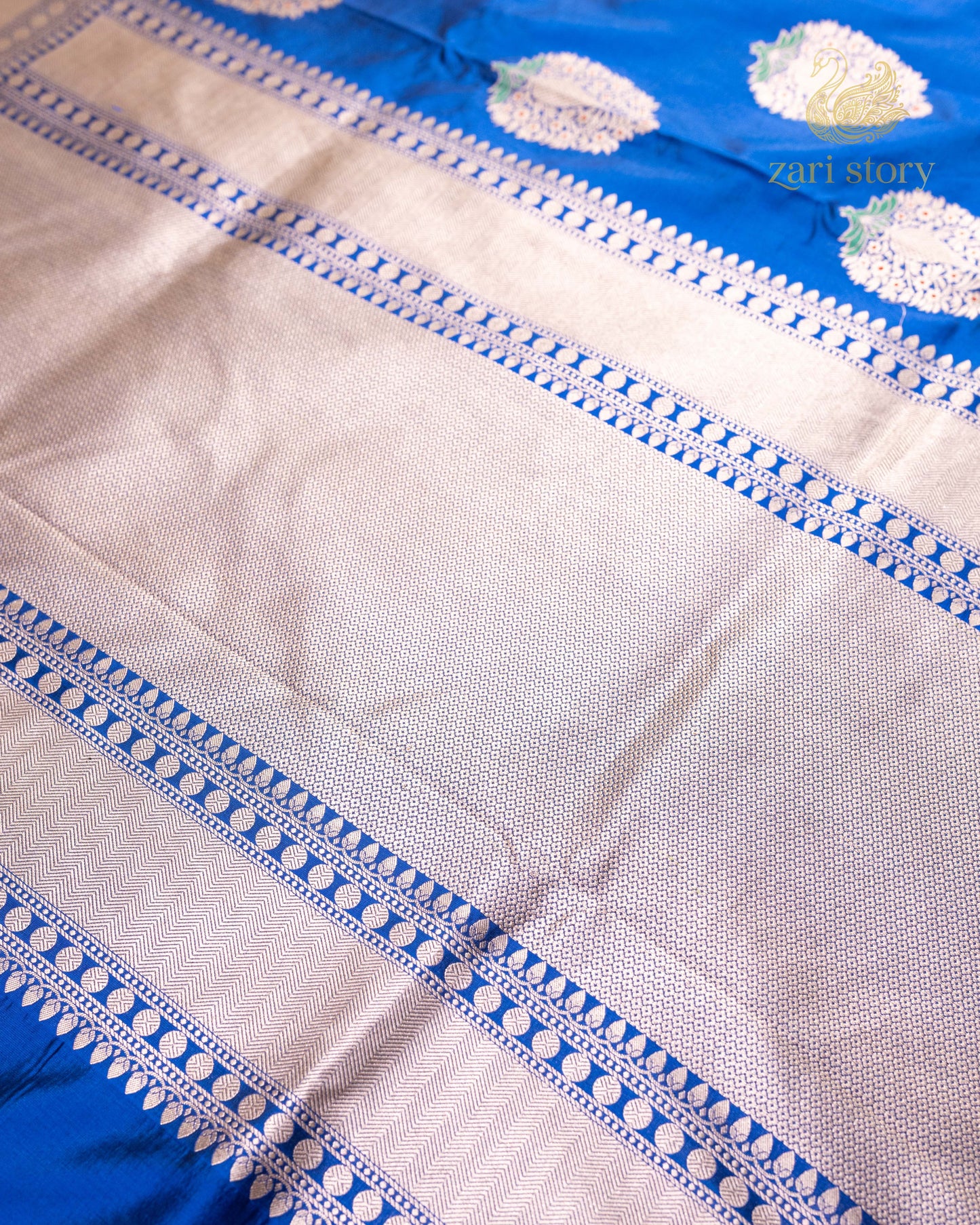 Royal Blue Meenakari Katan Silk Banarasi Saree