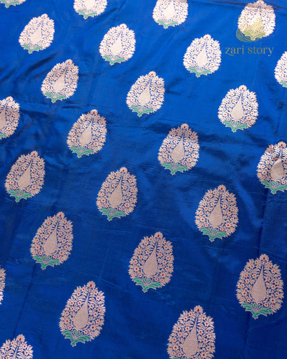 Royal Blue Meenakari Katan Silk Banarasi Saree