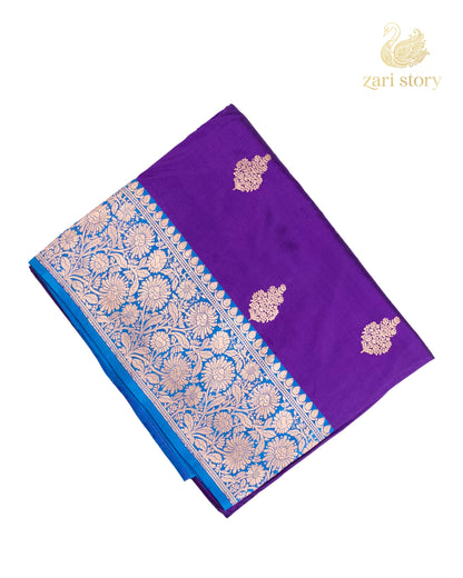 Grape Purple Butta Katan Silk Banarasi Saree