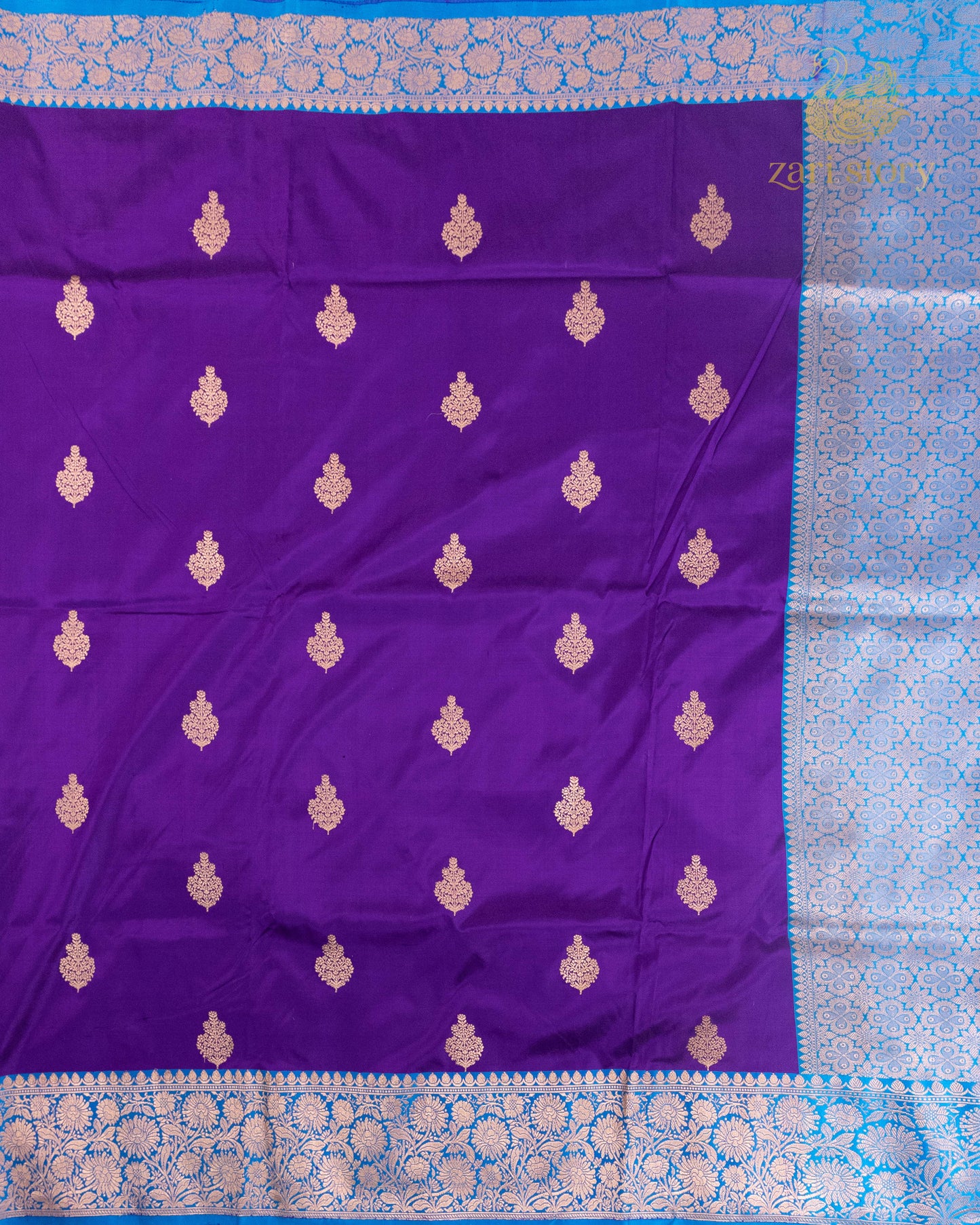 Grape Purple Butta Katan Silk Banarasi Saree